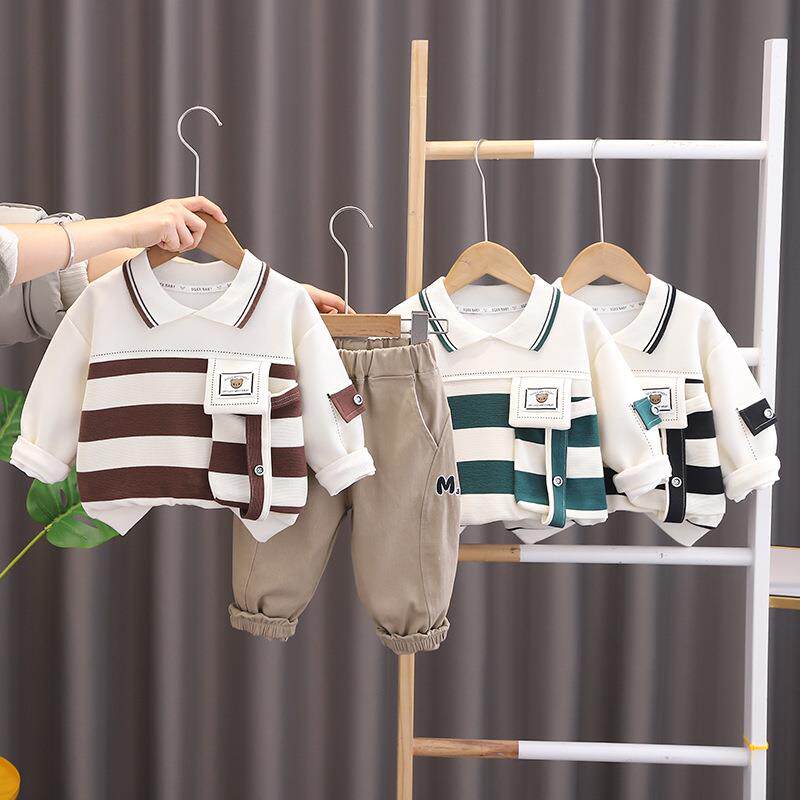 男童春秋套装0一1-4岁3宝宝时髦衣服洋气秋冬季加绒婴儿童2两件套