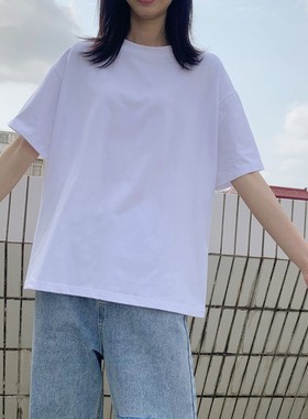 短袖T恤女装春夏新款ins潮网红宽松短款棉质宽松衫上衣夏白色