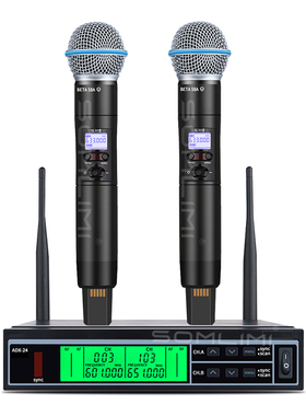 SOMLIMI ADX24 SLXD4无线一拖二话筒舞台演出调频KTV无线麦克风