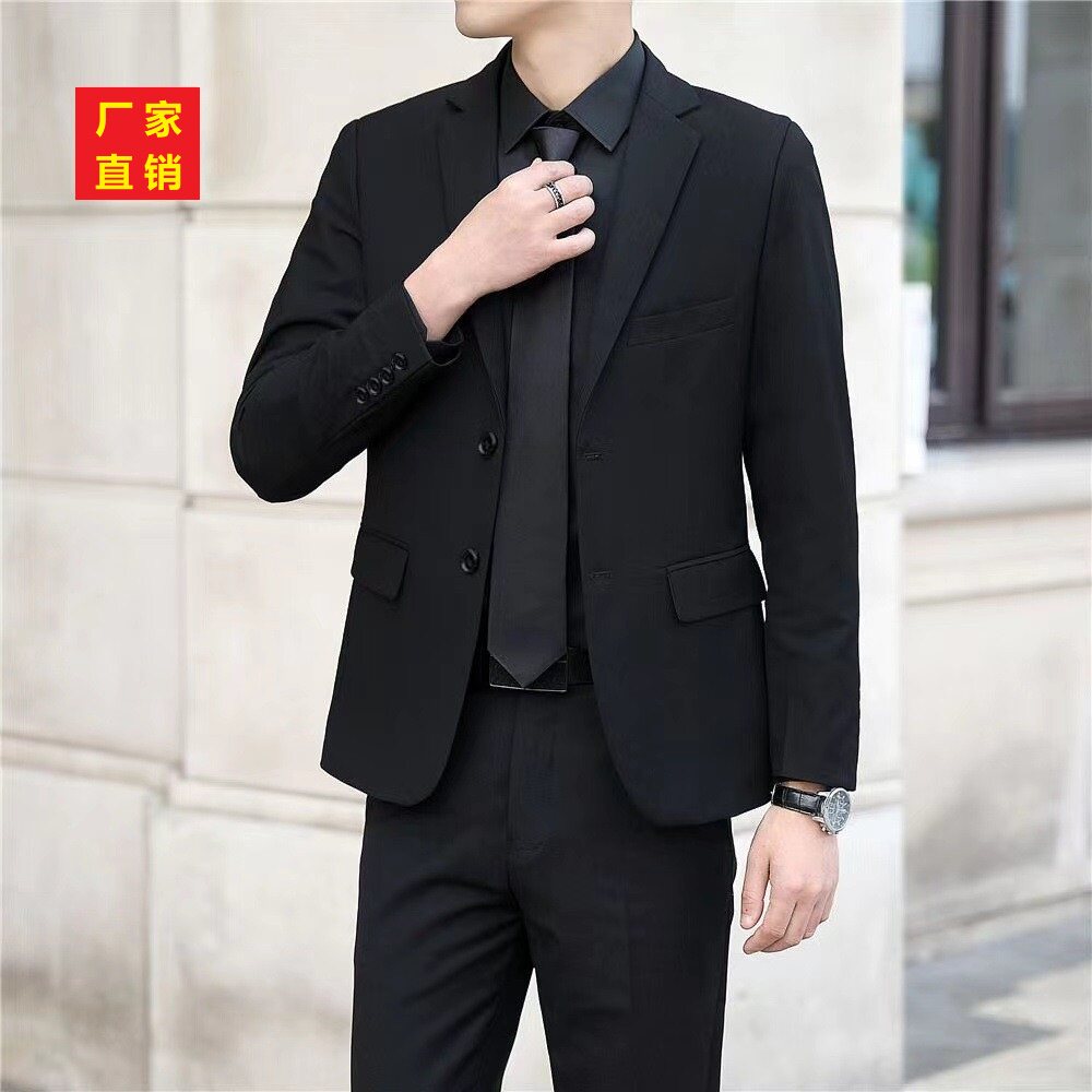 男士韩版修身商务休闲西服套装