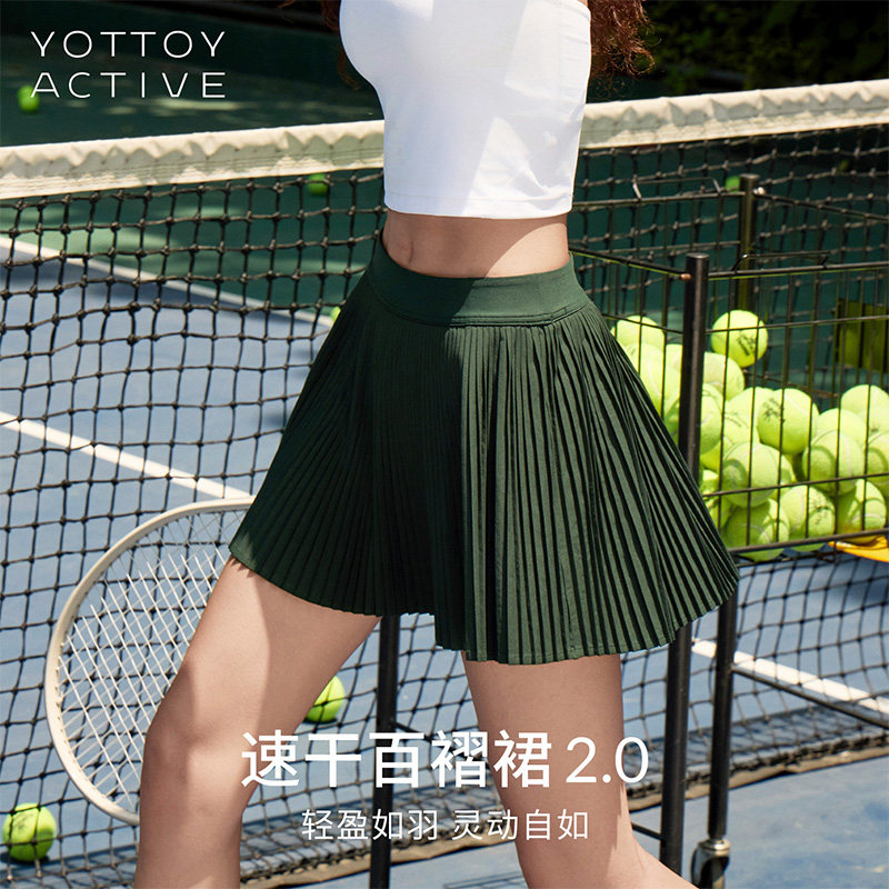 YOTTOY网球百褶短裙防走光透气