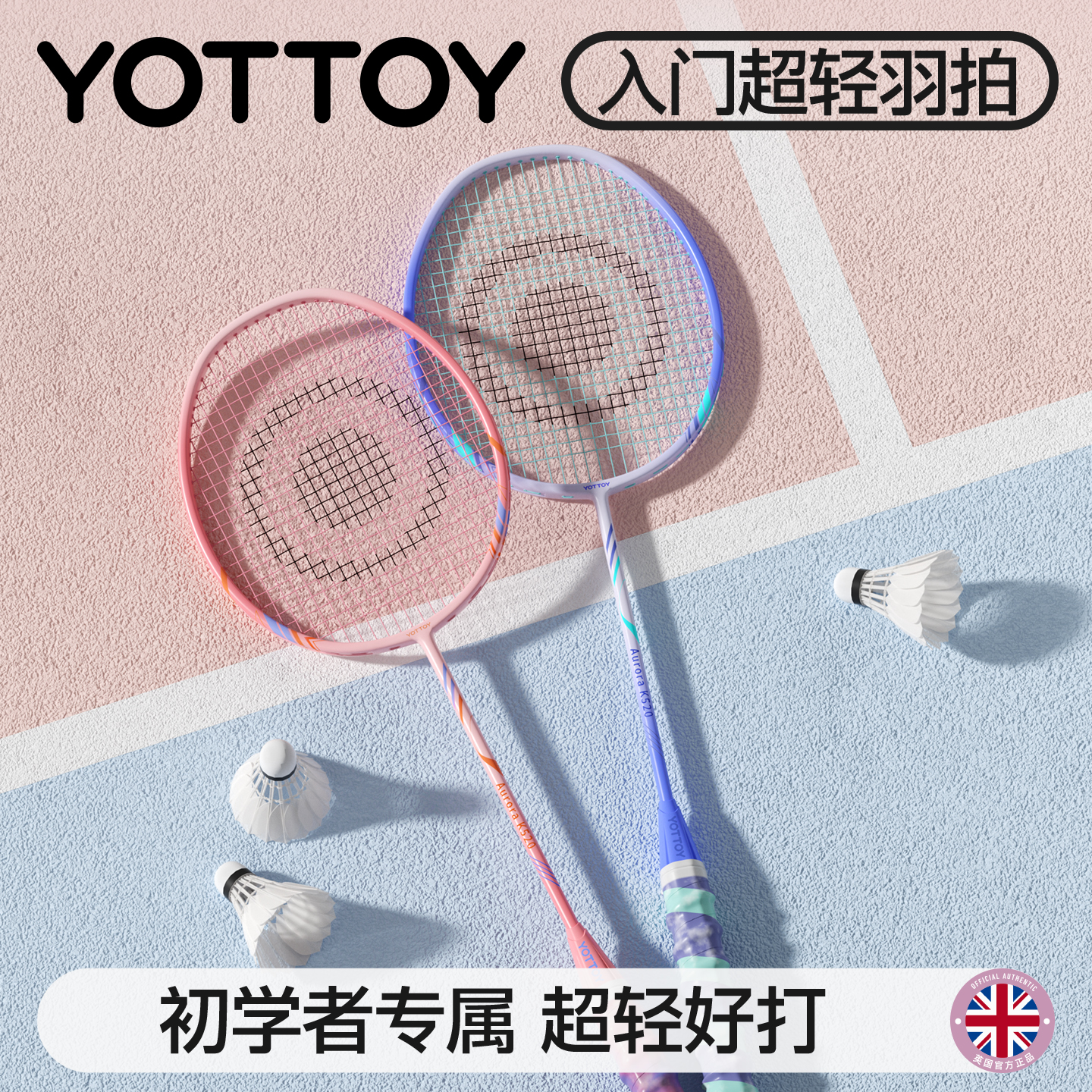羽毛球拍正品学生初学者高颜值女神成人专业训练稳定耐打双拍套装