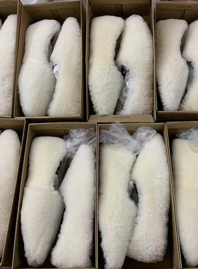 羊羔毛加绒白色网红毛毛鞋女冬外穿一脚蹬平底棉鞋大码女鞋41到43