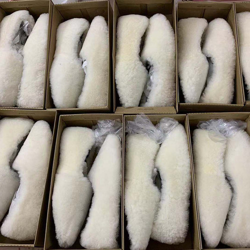 羊毛版~平底羊羔毛毛鞋女冬外穿