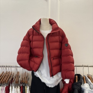 连帽小个子加厚泡芙排骨外套 冬正品 90白鸭绒羽绒服女短款 2025新款