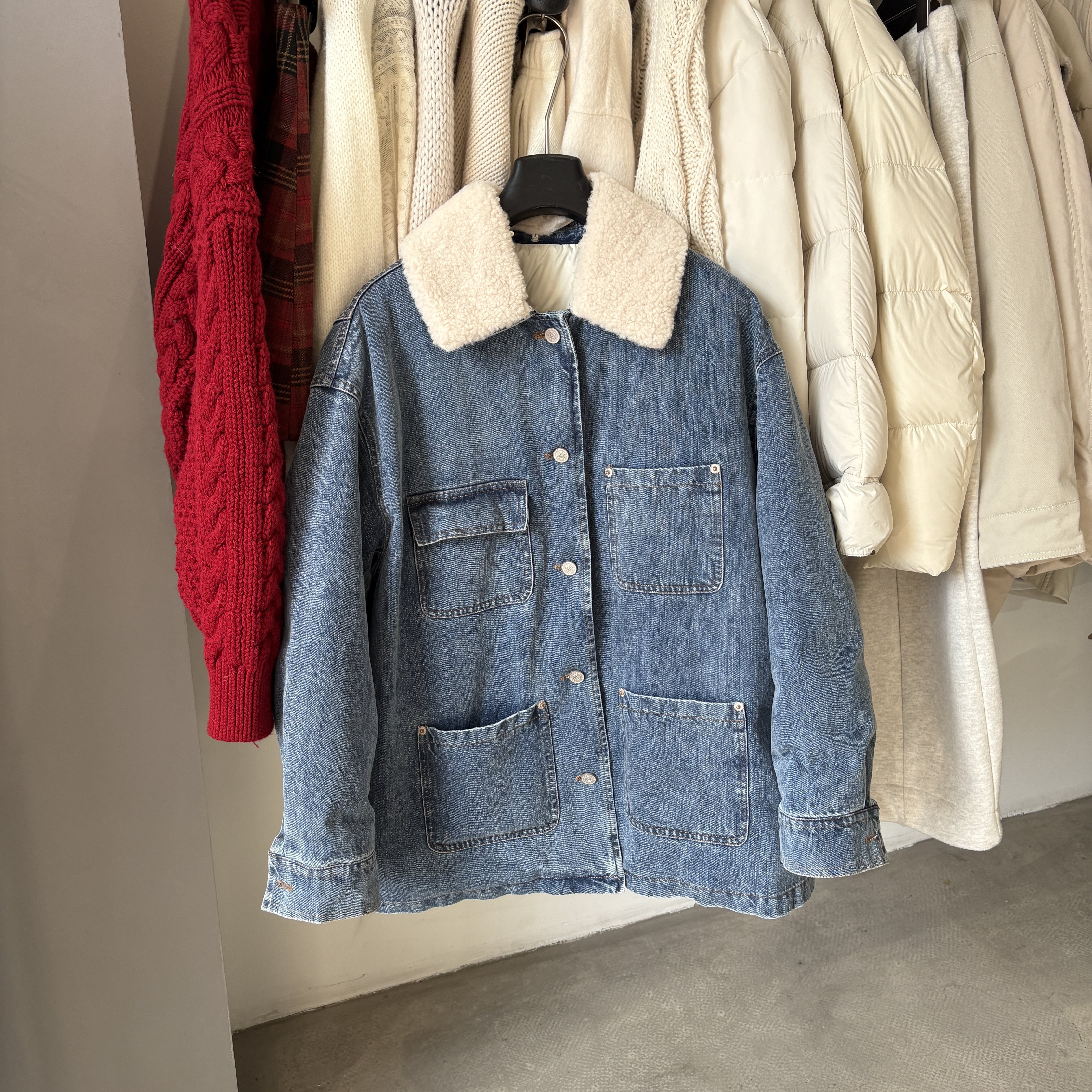 韩国东大门时尚百搭翻领牛仔外套