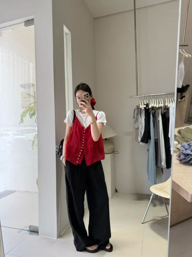 纯色2025夏季新品时尚百搭显瘦女