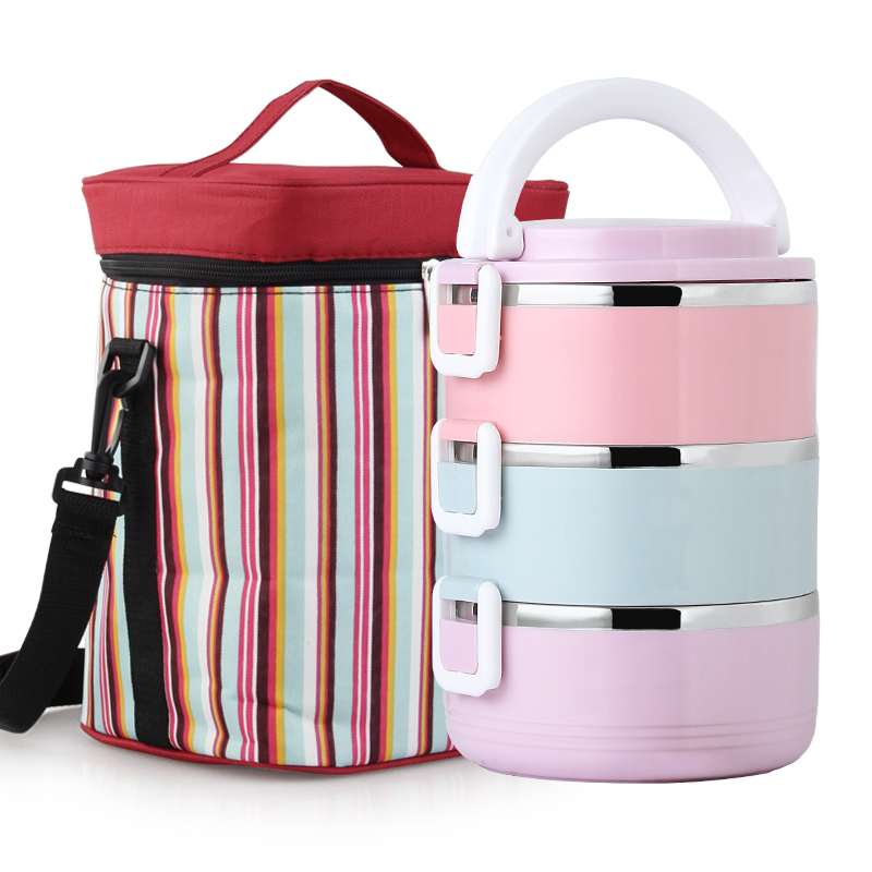 304不锈钢保温饭盒桶 上班族便携分隔分格多层学生大容量便当餐盒