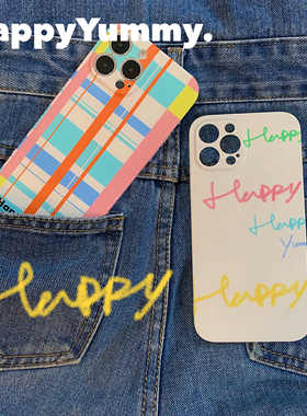 HappyYummy原创设计《彩与色》IMD亮面软全包边小众涂鸦手机壳