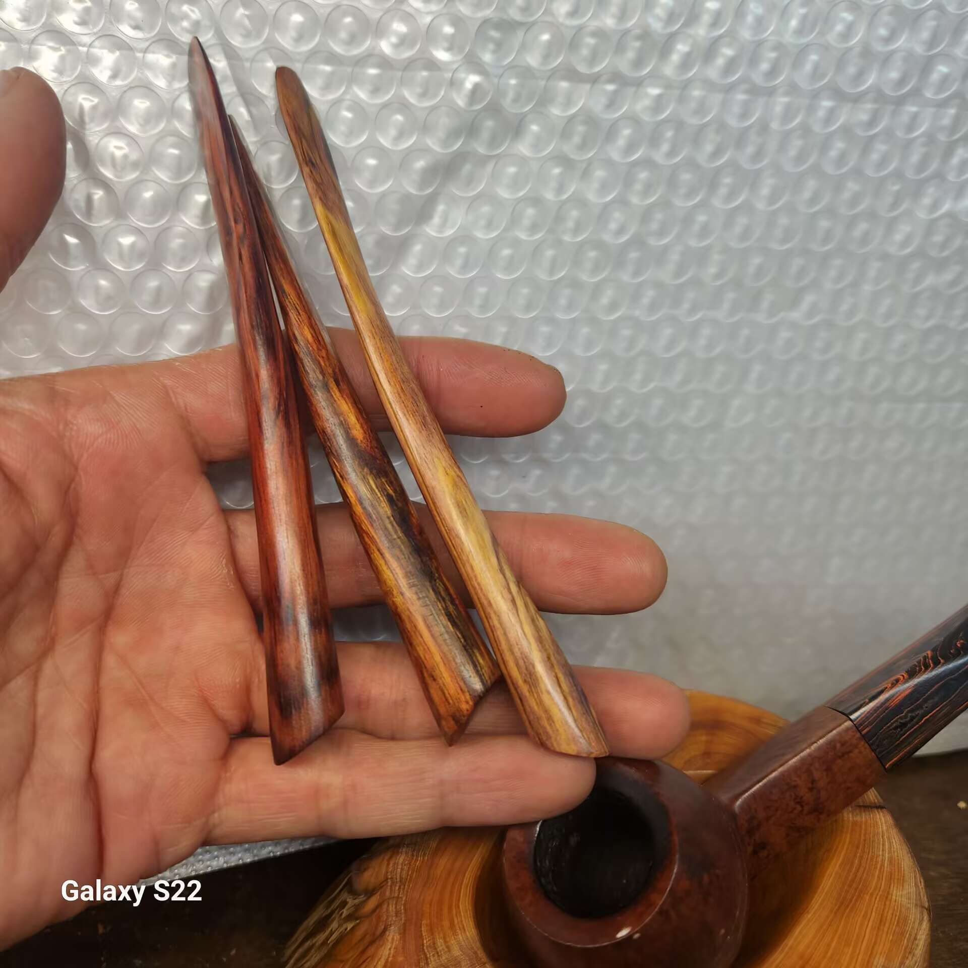 手工高档海南黄花梨烟斗压棒两用撬棒刮刀烟斗填草棒防熄火可定制