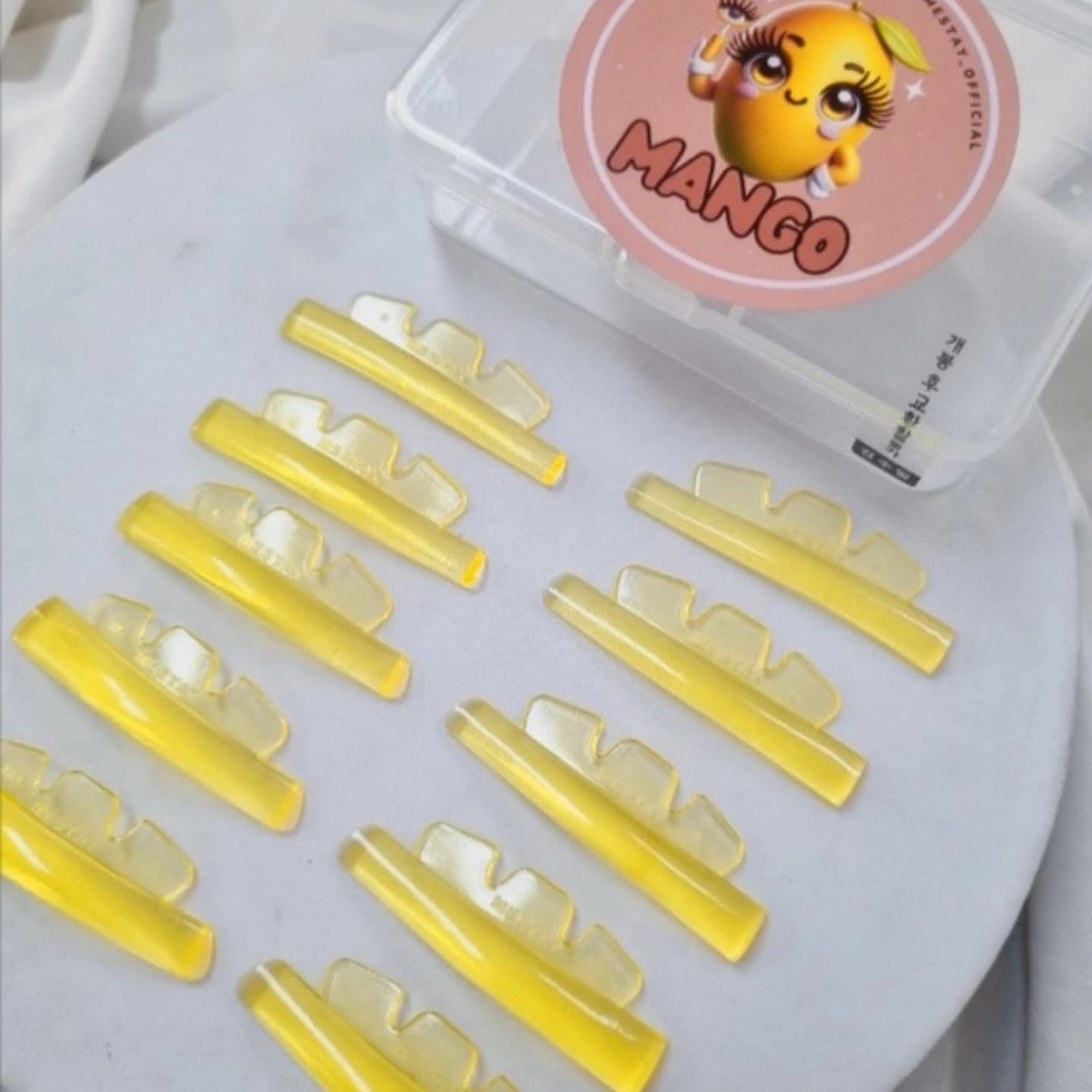 角蛋白翘睫芒果垫片硅胶定型模具烫睫毛硅胶杠自粘