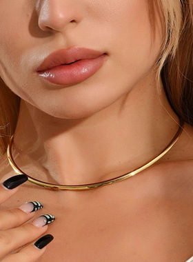 欧美铜管金属项圈女项链choker颈圈亚马逊外贸饰品