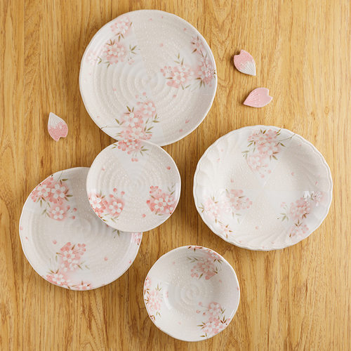 美浓烧陶瓷樱花餐具瓷器碗碟套装