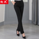 2024春夏职业西装 黑色休闲工装 韩版 子黑色显瘦直筒裤 长裤 裤 女修身
