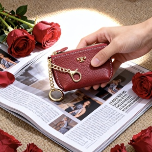 澳卡琪2026新款真皮可爱零钱包女款精致小巧车钥匙包软皮卡包