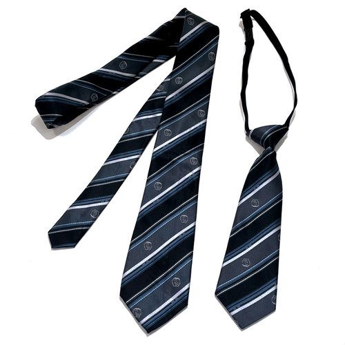 百搭日系蓝灰色条纹手打领带男女