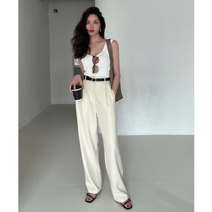 宽松百搭显瘦长裤 高腰直筒休闲裤 女遮胯 新品 UMI米米小姐2026春季