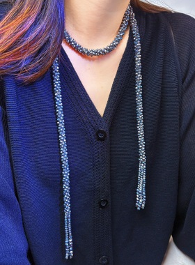 高级感小众设计款项链超长款秋冬新款时尚潮流毛衣链洋气饰品挂链