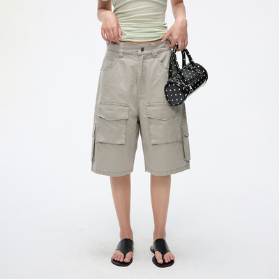 JUMPNEXT美式复古水洗多口袋工装五分裤男女夏季日系休闲宽松短裤