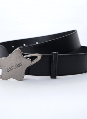 JUMPNEXT国潮牌原创休闲高街风腰带男女新款设计感个性凹造型黑色