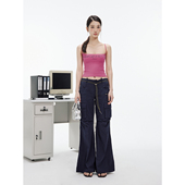 JUMPNEXT复古辣妹字母印花修身 内搭 针织短款 简约吊带背心春季 新款