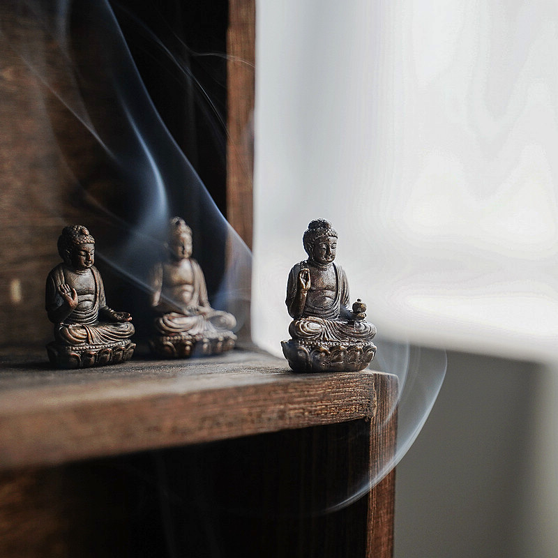 进口黄铜阿弥陀如来佛随身佛像释迦药师佛文殊普贤地藏菩萨摆件