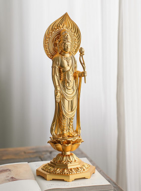 观音菩萨进口镀金佛像生肖鼠年