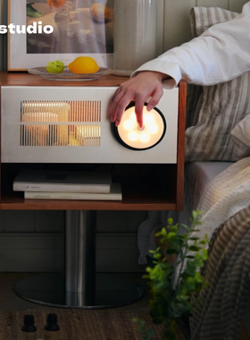 中古创意床头柜包豪斯简约沙发边柜家用复古小型储物柜卧室收纳柜