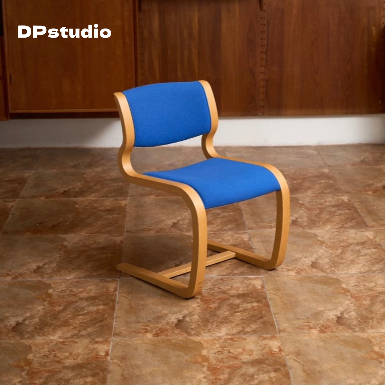 中古设计师款悬臂椅轻奢曲木书房实木靠背椅咖啡厅民宿单人休闲椅