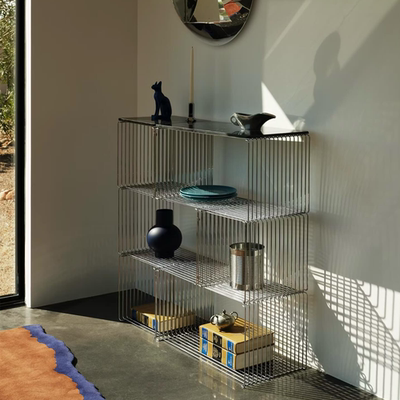 包豪斯线条沙发边几不锈钢模块组合置物架小户型创意书报架收纳架