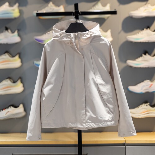 李宁运动风衣女子2026春季新品防泼水抗静电宽松连帽外套AFDW114