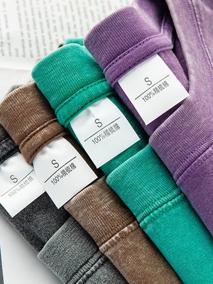 强烈推荐！高级灰重磅纯棉短袖T恤纯色百搭水洗做旧打底体恤上衣