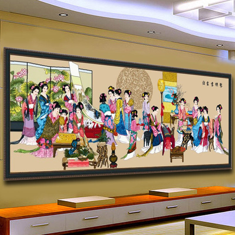 琴棋书画十字绣3米2024新款品居画时代十二金钗客厅棉线红楼群芳