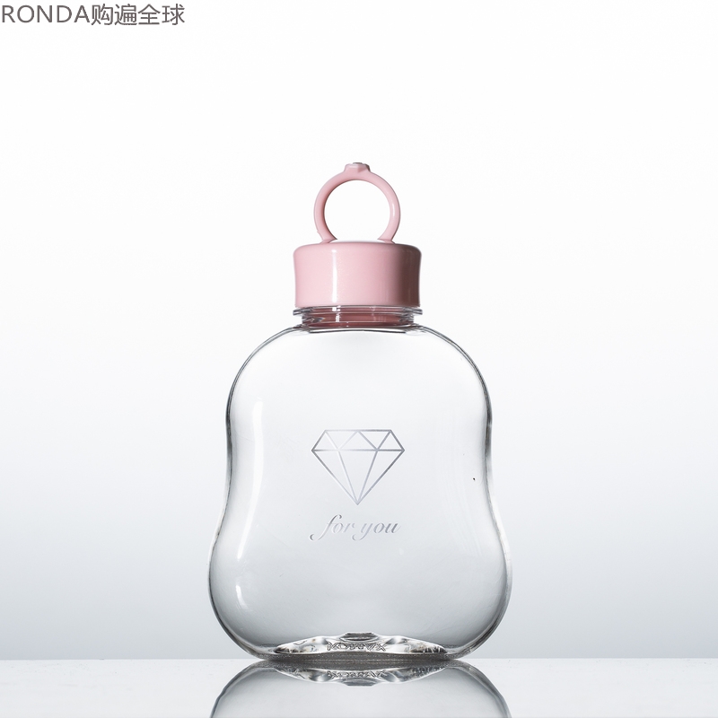 韩国进口KOMAX塑料水杯子学生创意可爱便携随手杯糖果收纳瓶390ml