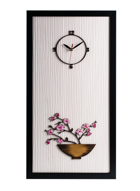 韩国原装进口dawon deco手绘3D梅花盘相框挂钟 个性简约挂钟