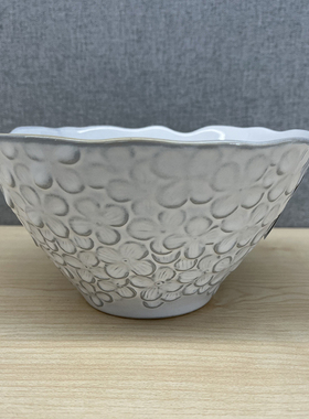 日本原装进口AITO Lien浮雕藤系列陶瓷大面碗饭碗家用小碗日式风