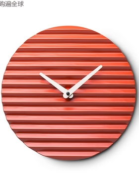 意大利进口SABRINA FOSSI DESIGN 简约陶瓷波纹装饰客厅挂钟钟表