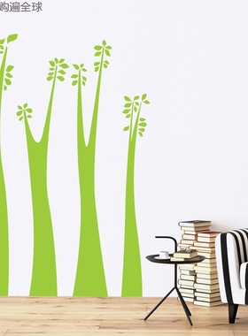 英国进口 The Bright Blue Pig儿童房绿色树木和枝叶墙贴墙面贴纸