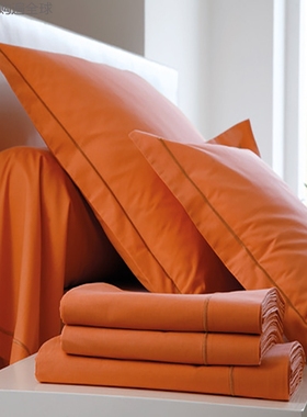 法国进口BLANC DES VOSGES欧培拉密织全棉纯棉床单橙色2.5＊2.7米