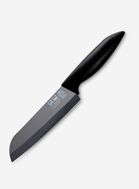 日本原装进口forever陶瓷菜刀水果刀削皮刀 刃17cm 带磨刀器 黑色