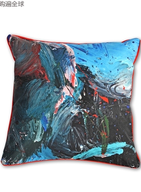 澳洲进口 SQ STUDIO生物可降解油墨印刷方形亚麻抱枕靠垫沙发靠枕