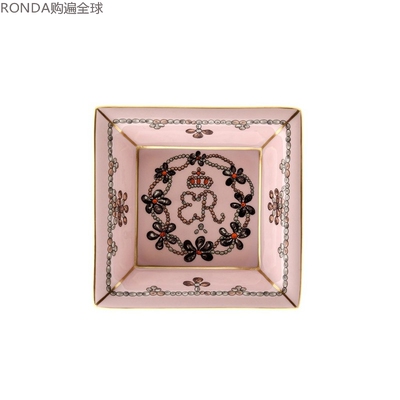 英国骨瓷欧式风方形小碟子点心盘