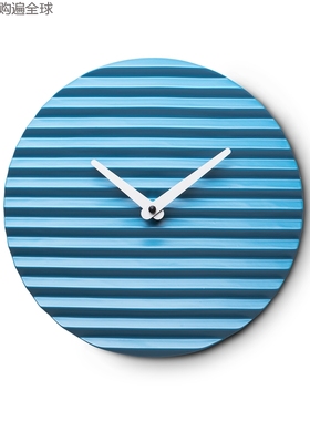 意大利进口SABRINA FOSSI DESIGN客厅陶瓷波纹装饰挂钟钟表 30cm