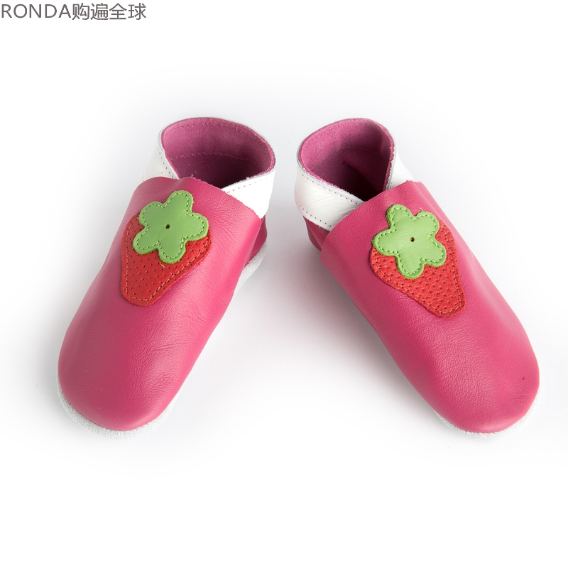 牛皮女宝宝婴儿防滑地板鞋