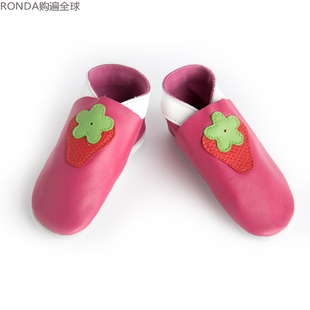 新西兰进口PITTER PATTER牛皮女宝宝学步鞋婴儿软底鞋 防滑地板鞋