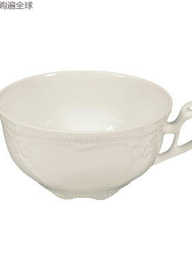 德国进口seltmann Weiden乳白色欧式陶瓷下午茶杯咖啡杯杯垫210ml