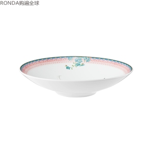 Weiden友谊之花欧式 德国进口Seltmann 陶瓷圆汤盘深盘子菜盘23cm
