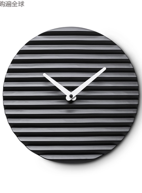 意大利进口SABRINA FOSSI DESIGN陶瓷波纹装饰客厅挂钟钟表 30cm