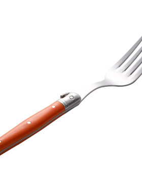 法国André Verdier DEBUTANT 橘色不锈钢西餐叉子正餐叉高级感