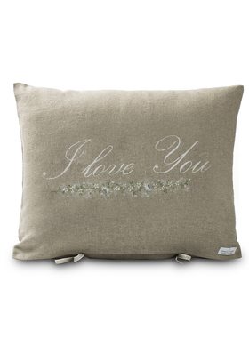 意大利原装进口SP Giardino Segreto亚麻靠枕靠垫 I love you45cm